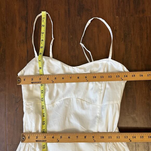 ABERCROMBIE & FITCH Dipped-Waist Sweetheart Maxi Dress White Cut Out NWT - Picture 15 of 16